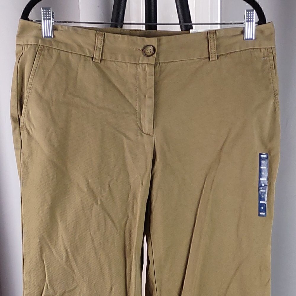 Lands End 100% Cotton French Walnut Misses Khaki Chinos Size (Fit 1) 12X32 (NWT) - Picture 2 of 12